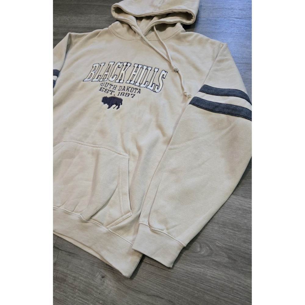 Black Hills South Dakota Embroidered Beige Pullover Hoodie Size Medium - Picture 4 of 13
